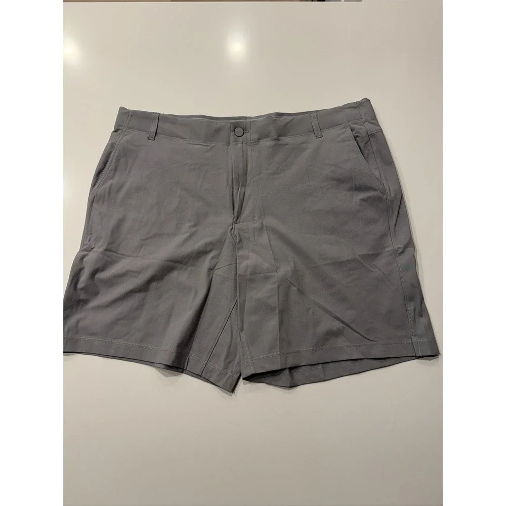 Mondetta Stretch Warp Knit Shorts Unisex 38 Gray Athletic Gym Training 9in_2